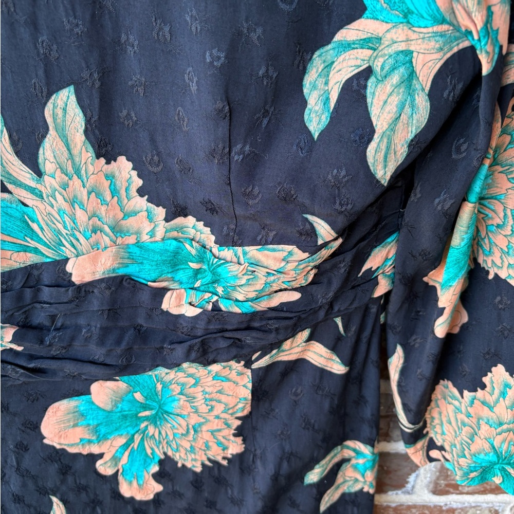 Sandro Bruni Asymmetric Floral Printed Mini Dress Size 6 - Picture 11 of 16